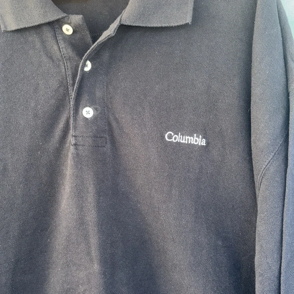 GUC Columbia Polo Shirt Mens XL Black Regular Fit Golf Outdoor Sportswear Knit - Picture 2 of 5